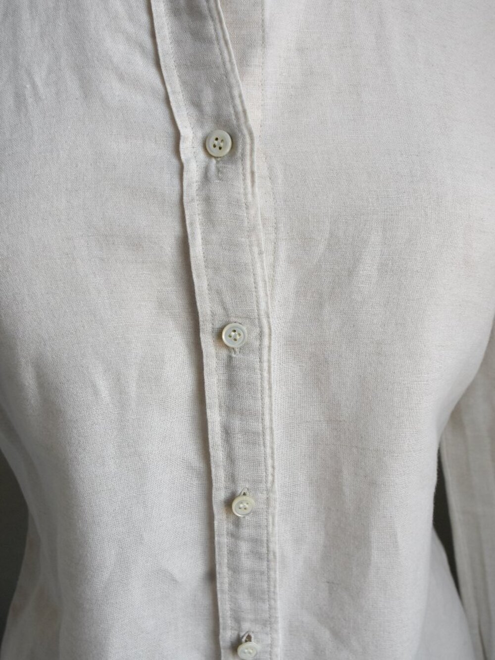 J.Crew Women's Linen Blend The Perfect Shirt Buttondown Beige - Size 00 - Picture 4 of 9